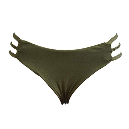 Covermason Mujer Tejido Bikini Ropa Interior Braguitas (S, Ejercito Verde)