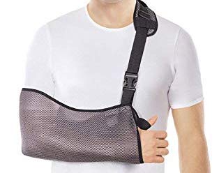 TOROS-GROUP Maintien bras blessé - Écharpe de bras - Immobilisation de bras droit ou gauche - Confortable Respirant Universelle et Unisexe - De haute qualité Gris X-Small