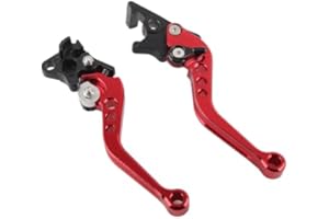 KEENSO Motorcycle Brake Lever, 1 Pair Aluminum Alloy Universal 7/8" Motorbike Brake Clutch Lever Motorcycle Clutch Brake Levers Handle 22mm for (Red) Pit Bike Brake Lever