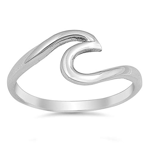 Bague Femme Argent Fin 925/1000 Vague