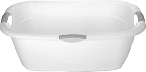 Wäschewanne weiß 45 Liter - 68x46x25 cm - Wäschesammler Wäschekorb