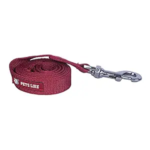 Pets Like Dog Polyester Leash Maroon(20mm) (GE-PL0009D)