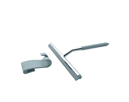 Nicol 2660300 Kai Duschabzieher aus Edelstahl glänzend verchromt, mit gummiertem Griff und Silikon-Aufbewahrungshaken für Duschwand - 3