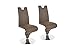 Produktbild Homexperts Schwingstuhl im 2er Set TRACY / 2x Esszimmerstuhl im Vintage - Look / Stuhl mit Griff und Fußteller / Bezug Kunstleder BRAUN und verchromten Tellerfuß / 49 x 102 x 53,5 cm (BxHxT)
