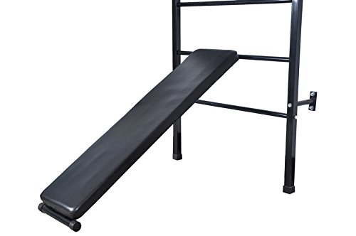 Turnwand Sprossenwand Klimmzugstange Dips Bauchtrainer Rückentrainer Reckstange Schwarz - 5