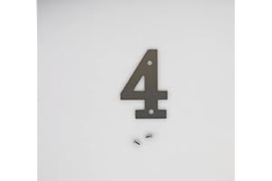 JUST CUTTERS 3" House Numbers + Letters Metal - Rustic Steel Door Numbers for Indoor and Outdoor Use (Number 4)