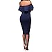 Produktbild Lange Kleid Damen, Mode Frauen Schulterfrei Kurzarm Bodycon Abendkleid Hochzeit Outdoor Kleid Sunday (Dunkelblau, L)