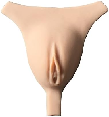 Milong Fake Vulva Hide Male Organ Briefs Silicone Special Underwear Fake Vagina for Transvestite Hairless 2XL(Waist: 101-119cm)
