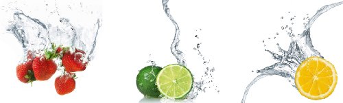 Eurographics DP-DT6021 Deco Print, Wandtattoo, Sticker, 3-teilig, Splashing Fruits, 30 x 30 cm