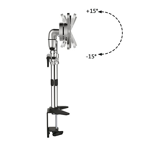PureMounts PM-STYLE-DM-23D Schreibtisch Halterung für 2 Monitore bis 71cm (28 Zoll), schwenkbar, neigbar, drehbar VESA 100, Armlänge: 2x32cm - 5