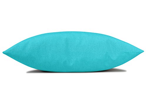 Doppelpack zum Sparpreis – Milano – Kissenhüllen erhältlich in 23 Unifarben und 2 verschiedenen Größen – hochwertiger Polsterstoff mit Perleffekt, türkis, 40 x 40 cm - 6