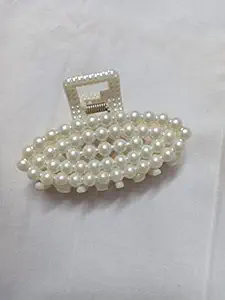 Sri Jayasurya textiles White Hair Clips Thick Long Hair Jaw Clips Clutches Barrettes Hair Accessories for Women and Girls Hair Claw Thick Hair aw Clamp Strong Hold
