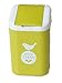 Moolecole Creative Green Cute Bird Plastic Trash Bin Table Office Desk Mini Dustbin Trash Can With Cover