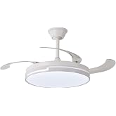 NARVI Ceiling Fan | Remote Control | 3 Transparent Blades | Adjustable LED Lighting 60W | Efficient DC Motor | Winter/Summer