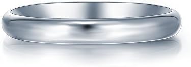 3mm D-Shape Heavy Silver Wedding Band Ring In Sizes Complete With Gift Ring Box
