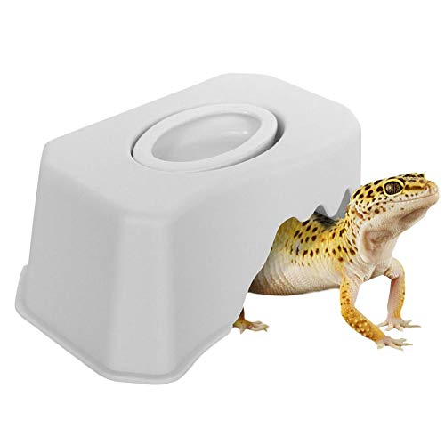 Cuenco de alimentación de reptiles Esquivador Cuenco de comida Pequeño reptil Mascotas escondites Gecko serpiente Ceratophrys Esquivando caja con cuenca de agua Escalada de cueva Caja Paisajismo