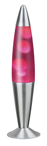 Lámpara de lava Rabalux Lollipop 2, vidrio metal, klar/rosa, 11 x 11 x 42 cm.