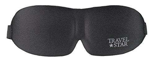 travelstar: Premium-Schlafmaske für Damen/Herren, größenverstellbar, ultraweich, extrem leicht, innovativ und hochwertig, schwarz (TS-K-2000)