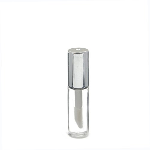 Angelakerry 20pcs 1.2ml Silver Lip Balm Cute Bottle Empty Cosmetic Container Tube Travel Gloss