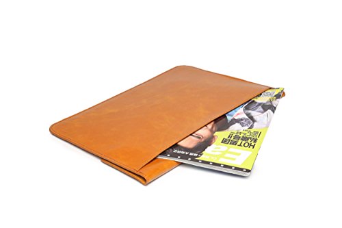 15 Zoll Schutzhülle / Tasche für Tablets und Notebooks bzw. Laptops aus feinstem Lederimitat mit Zusatzfächern und weichen Innenfutter für Apple MacBook Pro RETINA15″, Dell Latitude, MSI Gaming Book, Schenker Slim-Serie, HP Elitebook + Chromebook, Gigabyte P-Serie Farbe brown (hellcoffee (dunkelbraun)) - 3