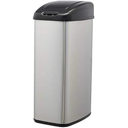 AmazonBasics Poubelle automatique en acier inoxydable - Pour espaces étroits, 50 litres