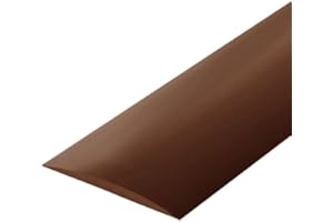 ZAYEJOD Tira de transición de umbral de suelo laminado de 2 m, barras de umbral de puerta plana de PVC autoadhesivas, borde de piso de vinilo, tira de unión de piso, (4 cm, marrón oscuro)
