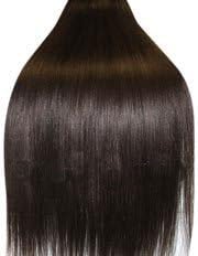 Double Wefted, 22 inch Double thickness DARK BROWN (Col 2). Full Head Clip in Human Hair Extensions. High quality Remy Hair!