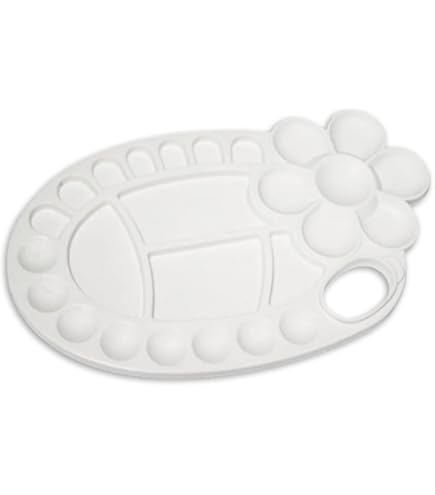 Tavolozza Ovali Per Pittura Glowhouse - 5 Pezzi Con Pozzetti Per Miscelazione Colori