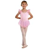 Danshuz Pink Flutter Sleeve Ballet Dance Dress Little Girls 4-6