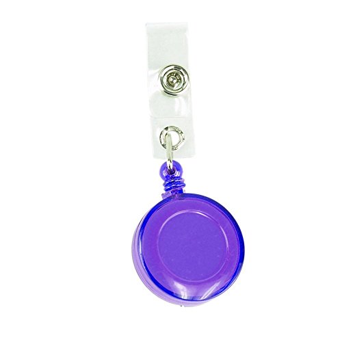 MMY - Lote de 4  reel retr  ctil transparentes con llavero e insignia para tarjeta de identificaci  n o llaves  Color violeta  rosa o blanco   color 1 1