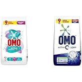 Omo Active Beyazlar ve Renkliler i&ccedil;in Toz &Ccedil;amaşır Deterjanı, 9 kg, 60 Yıkama, 1 Paket (1 x 9000 g) ve Omo Active Oxygen Toz &Ccedil;