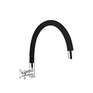 HARISTO SWAN Neck Flexible SPOUT for Kitchen/Basin Chrome Table Mounted 530 (Black)