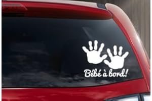 kdosublim Autocollant Bébé à Bord, Petite Main Bébé, Blanc Brillant