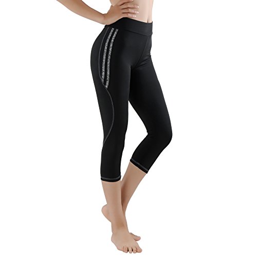 GoVIA Leggings Donne pantaloni di corsa Mesh con inserti in rete Fitness Yoga pantaloncini sportivi 4134 Breve Grigio S/M