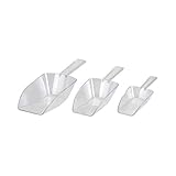  takestop® - Paleta de 3 paletas dosificadoras de plástico Transparente, cucharas medidoras, 3 tamaños, dosificador para Hielo, Cereales, legumbres, Caramelos, peladillas, Dulces, etc.