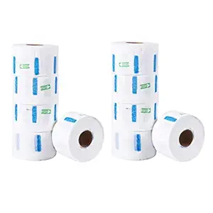 Doberyl pack of 10 Neck Roll Ruffle Paper Strip Tissue for Salon Barbers Accessories, White Barber Neck Strips for Hair cutting for Personal and Professional Use
