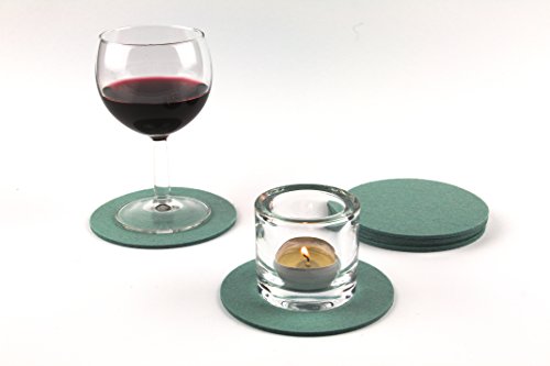 NordernArt Filzuntersetzer 6er Set rund für Gläser 100% Wollfilz, als edle Glasuntersetzer oder Getränkeuntersetzer mit Geschenk-Box, deko Farbe wählbar (Aqua / helles türkis) - 6