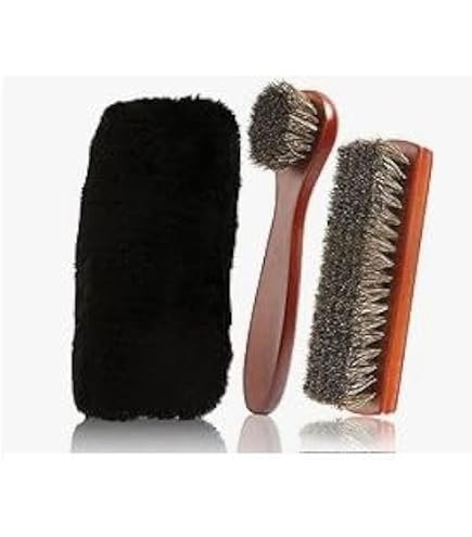 2 Brosses à Cirage DELARA En Bois Et Crin - Pour Chaussures Et Cuir Lisse - Fabriqué En Allemagne