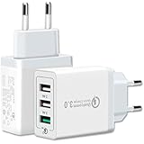Qualcomm Quick Charge 3.0, Unionup 3 Ports USB Travel Wall Schnell Ladegerät Adapter QC 3.0 QC2.0 Schnell Lade Block Stecker für iPhone, Smartphones, Samsung, LG, G5, Nexus, HTC, iPad etc