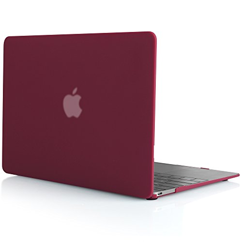 iDOO MacBook Schutzh  lle   Hard Case Cover Laptop H  lle  F  r MacBook 12 Zoll Retina  A1534  - matt  Weinrot