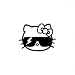Produktbild Autoaufkleber Sticker Hello Kitty Cool Sonnenbrille Süß Auto Decal Katze Cat (32x44cm, rosa)