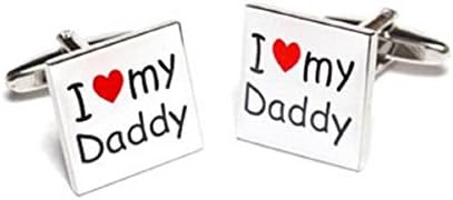 MC GiftsI Love My Daddy Cufflinks with Red Heart