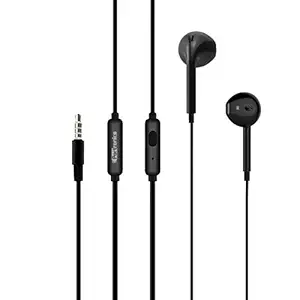 Portronics Conch Beta in-Ear Wired Earphone POR-1071, 1.2m Tangle Free Cable, in-Line Mic, Noise Isolation 3.5mm Aux Port and High Bass, for All Android & iOS Devices(Black)