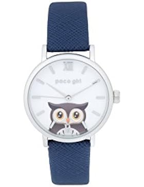 Paco Armbanduhr für Mädchen mit Eulengesicht.