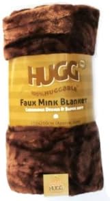 NEW HUGG FAUX MINK FUR BLANKET SUPER SOFT THROW LUXURY BEDSPREAD VARIOUS COLOURS (COFFEE)