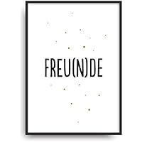 Fine Art Kunstdruck FREU(N)DE Poster Print Plakat moderne Vintage Deko Bild ohne Rahmen DIN A4 Geschenk