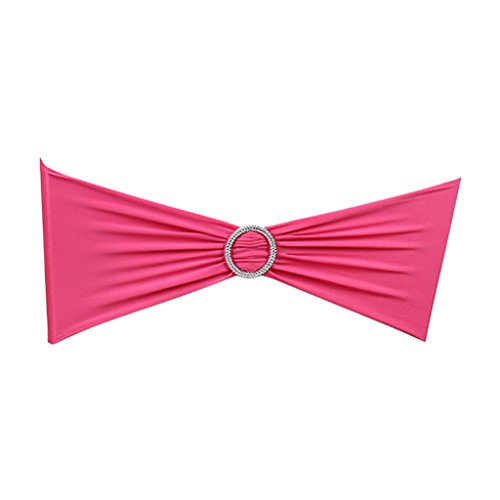 Lycra Stretch Spandex Stuhlschleifen Band Schleifenbänder Schleifen für Stuhl Stuhlhussen Hochzeit Partei Mit Schnalle Dekor - Rosarot