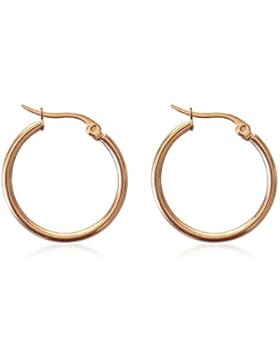 Ohrringe Ohrstecker Modeschmuck “Creolen“ Farbe: Rosegold / Material: Edelstahl