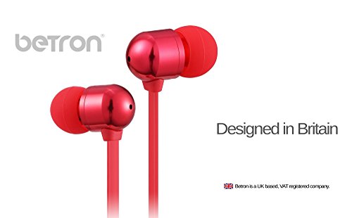 Betron-B750s-Earphones-Headphones-High-Definition-in-ear-Tangle-Free-Noise-Isolating-Heavy-Deep-Bass-for-iPhone-iPod-iPad-MP3-Players-Samsung-Galaxy-Nokia-HTC-Nexus-Red