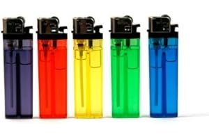 Lot de 5 briquets jetables BELFLAM couleurs aleatoires translucides